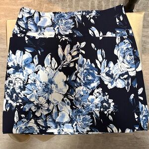 Navy Floral Pencil Skirt